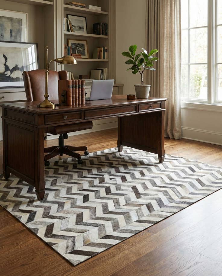 Detail image of 5' 1 x 8' 1 Cowhide - Patchwork Rug