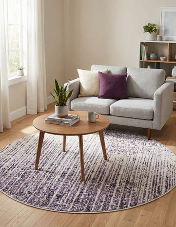 Purple Loft Round Rug