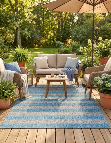 4' x 6' Easy-Clean Ribbon Indoor / Outdoor Rug