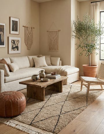 5' 3 x 6' 7 Hand Knotted Moroccan Wool Rug