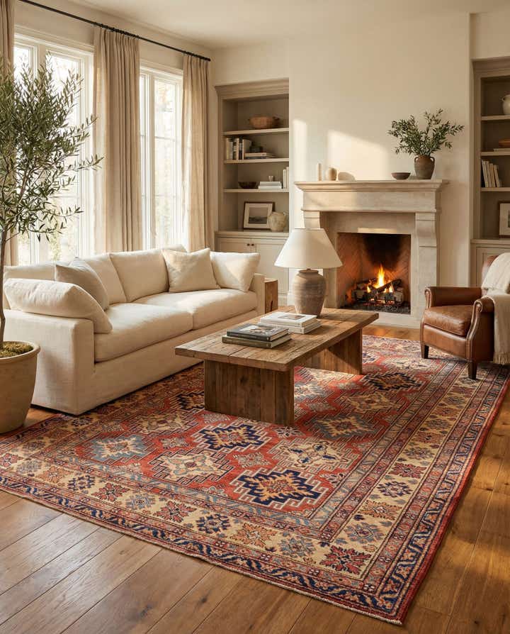 170cm x 235cm Hand Knotted Kazak Oriental Rug