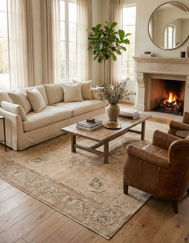 Detail image of 7' 2 x 11' 3  Hand Knotted Ultra Vintage Persian Wool Rug