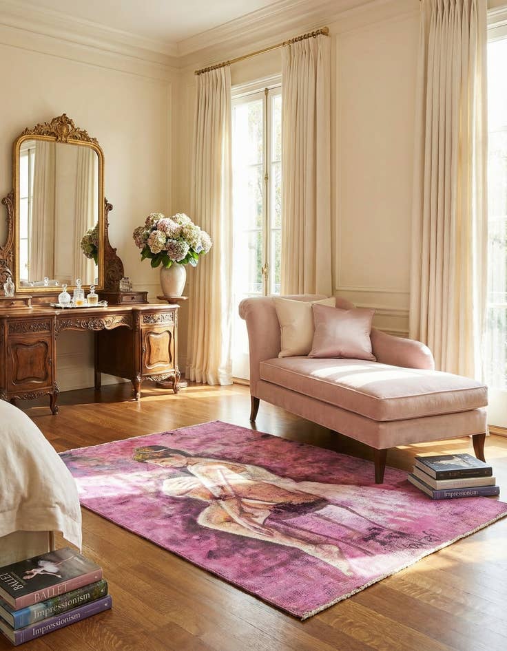 Detail image of 3' 9 x 5' 2  Hand Knotted Ultra Vintage Persian Wool Rug