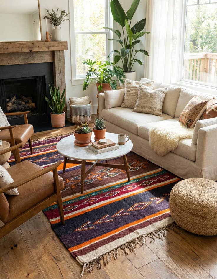 Detail image of  5' x 9'  Hand Knotted Moroccan Wool Rug