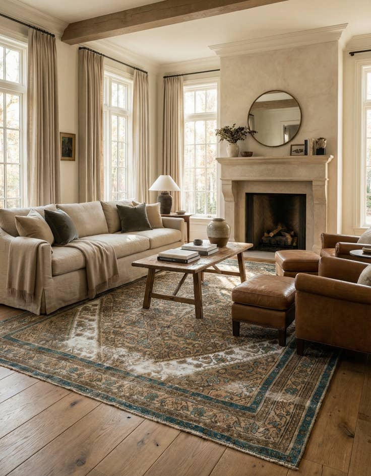 Detail image of 7' x 10' 3  Hand Knotted Ultra Vintage Persian Wool Rug