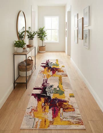 Beige Washable Hyacinth Runner Rug