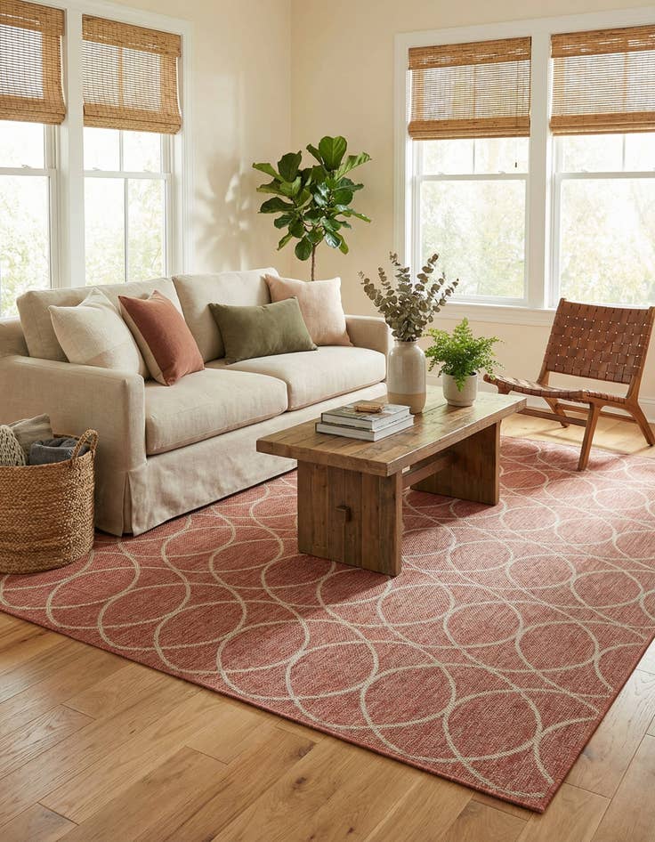 Detail image of 7' 10 x 11' Easy-Clean Trellis Indoor / Outdoor Rug