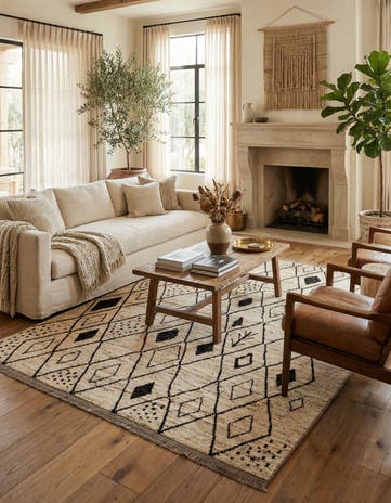8' 2 x 9' 11 Hand Knotted Moroccan Wool Rug