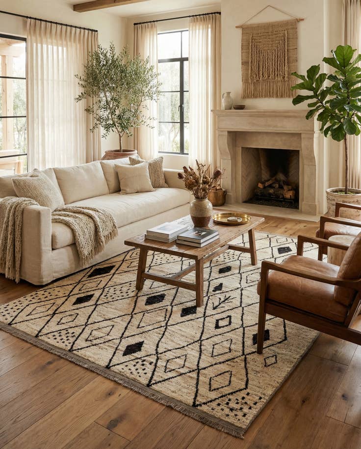 Detail image of 8' 2 x 9' 11 Hand Knotted Moroccan Wool Rug