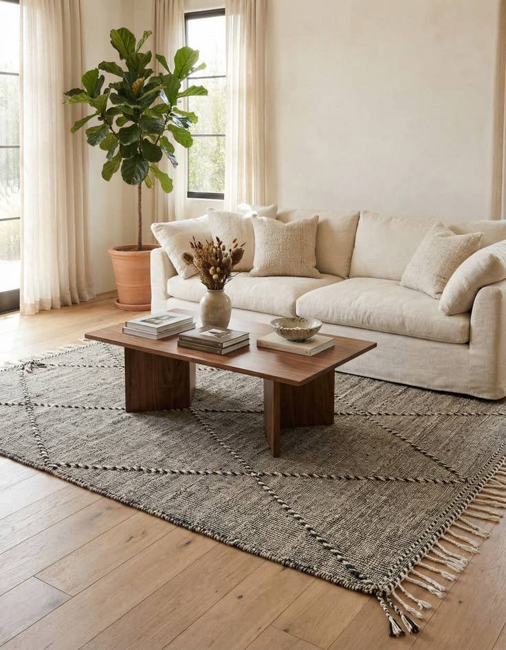 Detail image of 5' 2 x 8' 5  Hand Knotted Moroccan Wool Rug