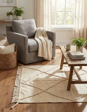3' 4 x 4' 10 Hand Knotted Moroccan Wool Rug