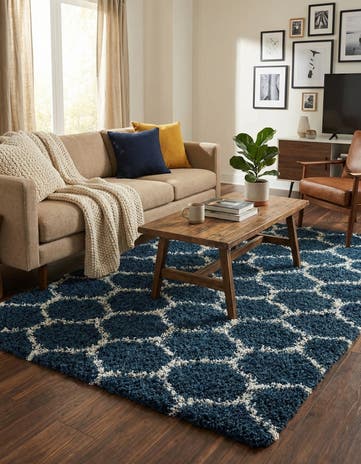 5' 3 x 8' Lattice Shag Rug