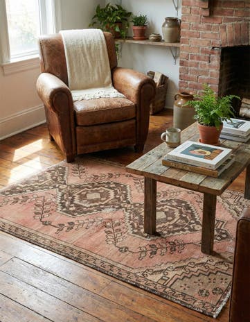 3' 4 x 4' 5 Hand Knotted Ultra Vintage Persian Wool Rug