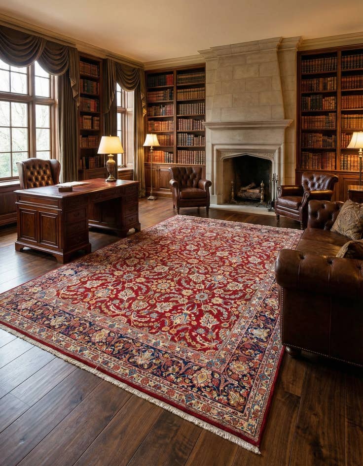 Detail image of 9' 10 x 13' 7 Kerman Wool Rug