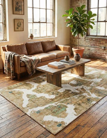 5' 7 x 8' 8 Hand Knotted Ultra Vintage Persian Wool Rug