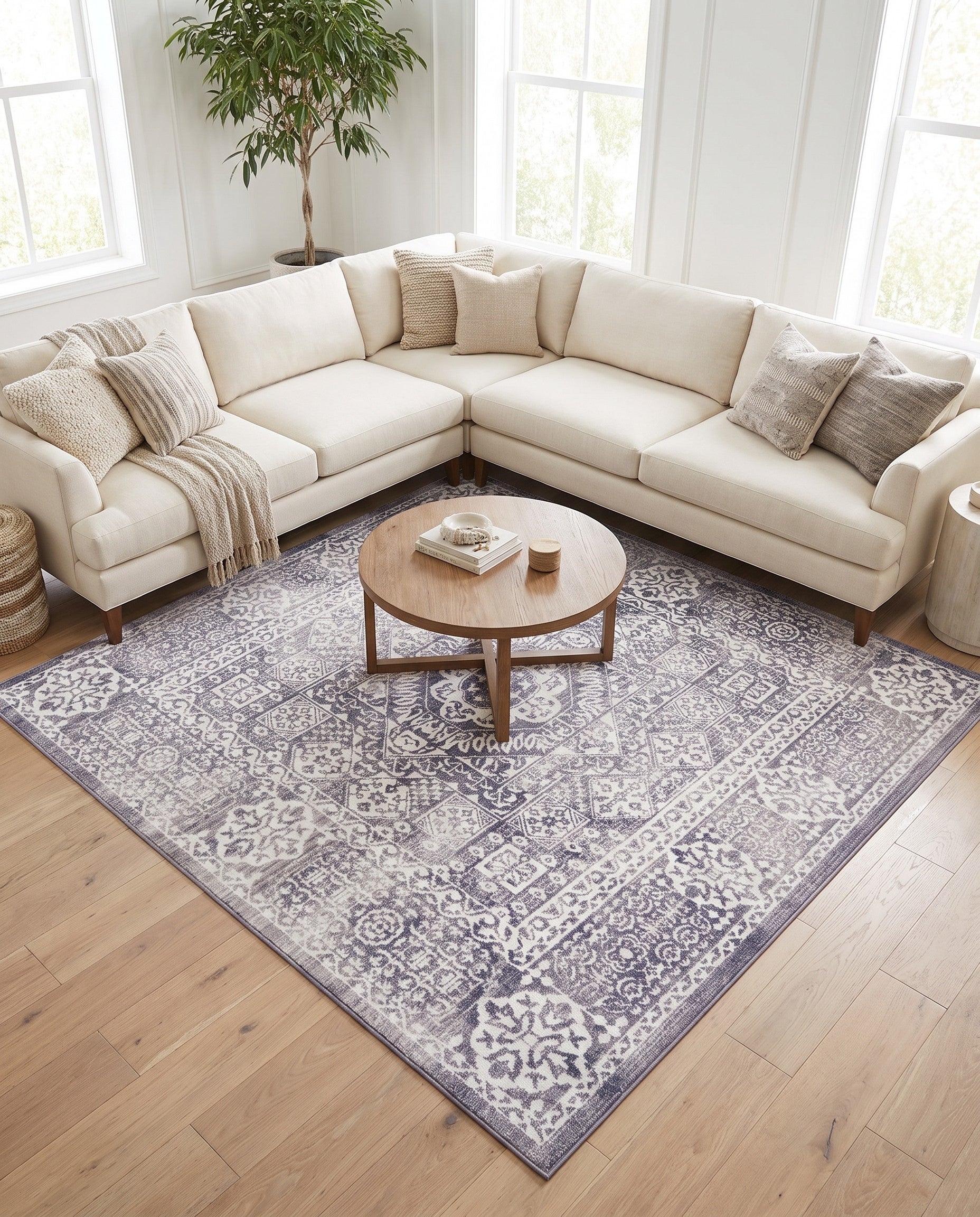 Gray Brooklyn Square Rug