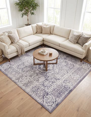 Gray Brooklyn Square Rug