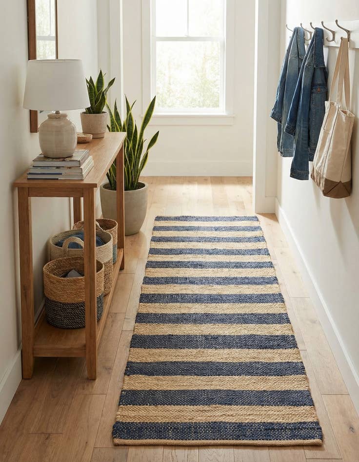 Detail image of 2' 2 x 8'  Hand Braided Jute Runner Rug