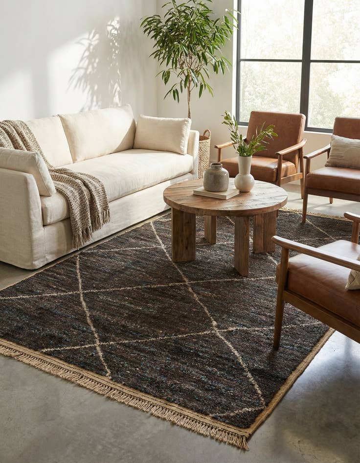 Detail image of 5' 3 x 8' 7  Hand Knotted Moroccan Wool Rug