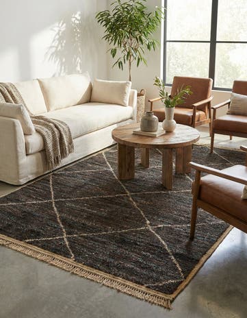5' 3 x 8' 7 Hand Knotted Moroccan Wool Rug