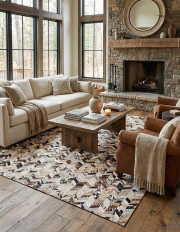 5' 3 x 8' Cowhide Rug