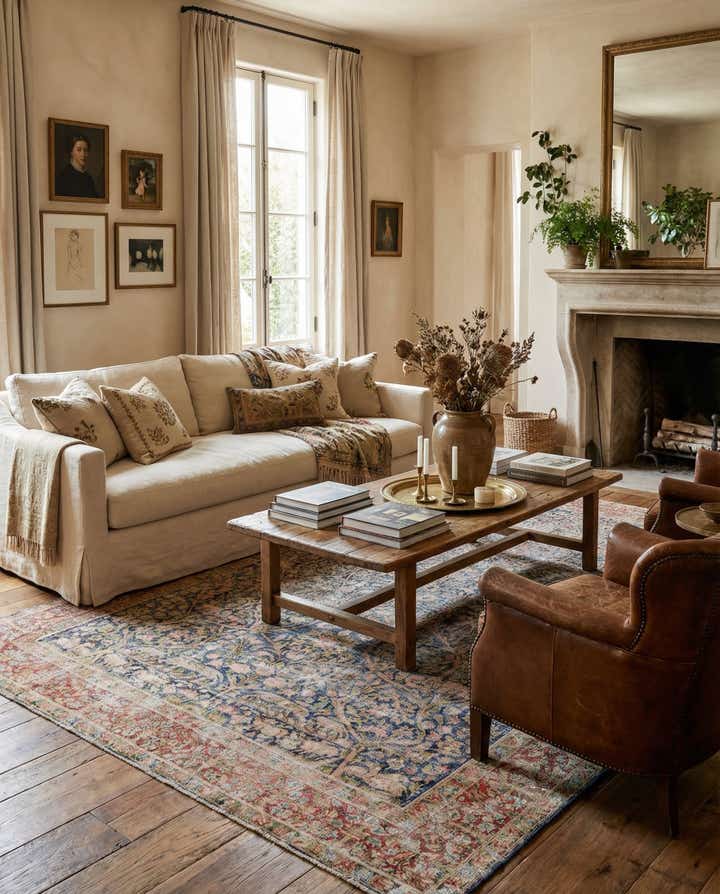 6' 7 x 9' 3 Hand Knotted Ultra Vintage Persian Wool Rug