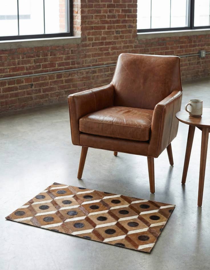 Detail image of 2' x 3' Cowhide Leather Rug