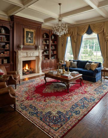 9' 7 x 12' 10 Hand Knotted Kerman Persian Wool Rug