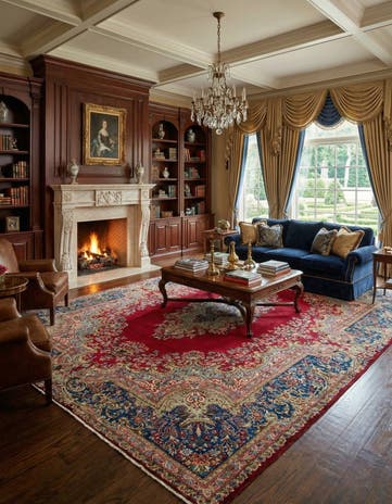 9' 7 x 12' 10 Hand Knotted Kerman Persian Wool Rug