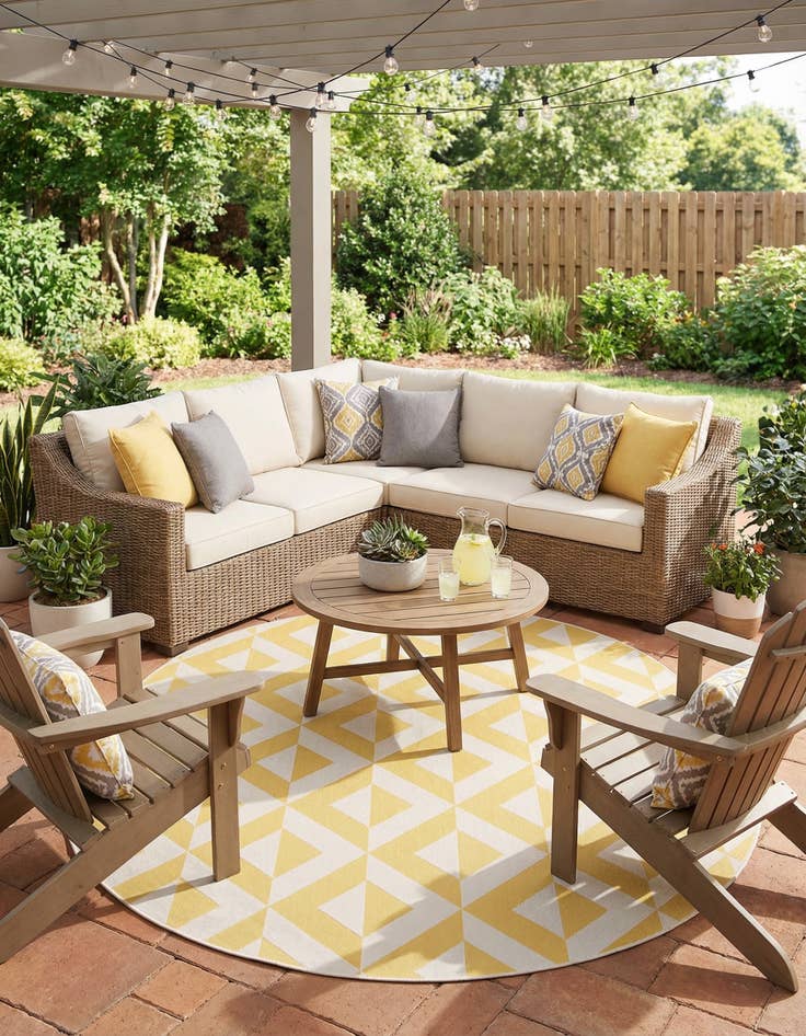 Detail image of  7' 10 x 10'  Washable Jill Zarin Napa Indoor / Outdoor Oval Rug