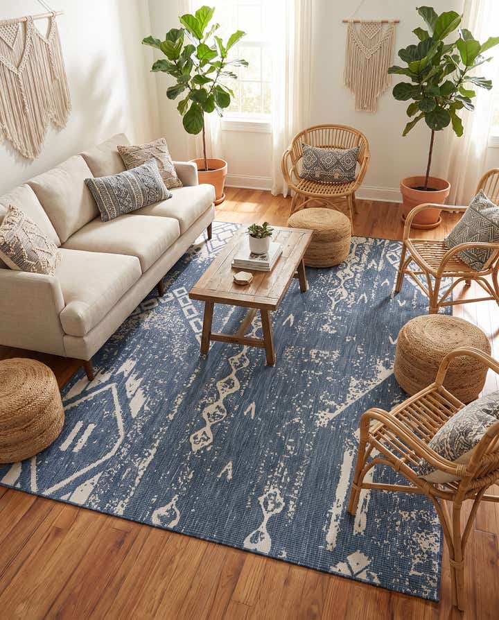 7' 10 x 10' Easy-Clean Bohemian Indoor / Outdoor Rug