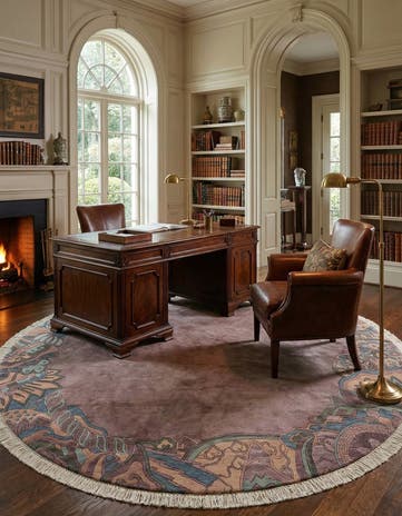 7' 8 x 7' 10 Hand Knotted Tibet Wool Round Rug