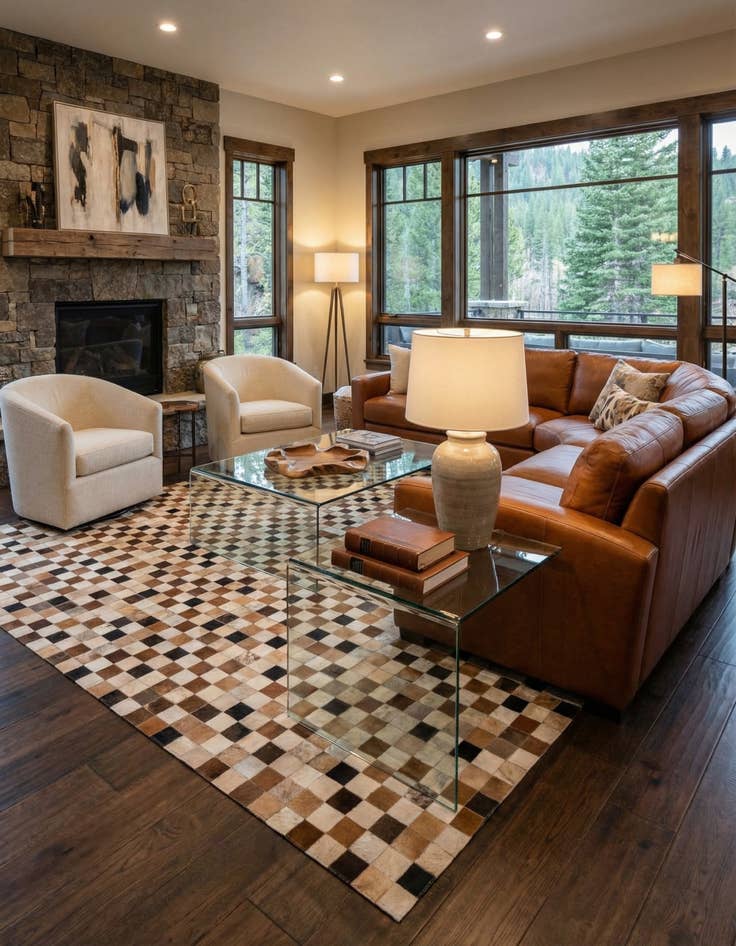 Detail image of  8' x 10' Cowhide Leather Rug