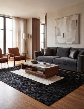5' x 8' Cowhide Stocks Rug