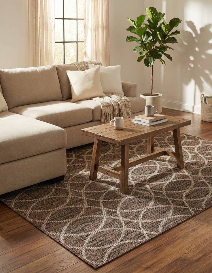 Detail image of 3' x 5' 3  Washable Trellis Indoor / Outdoor Rug