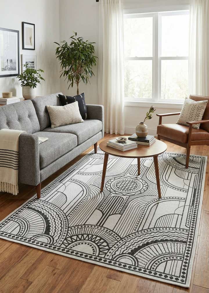 4' x 6' Easy-Clean Traditional Indoor / Outdoor Rug