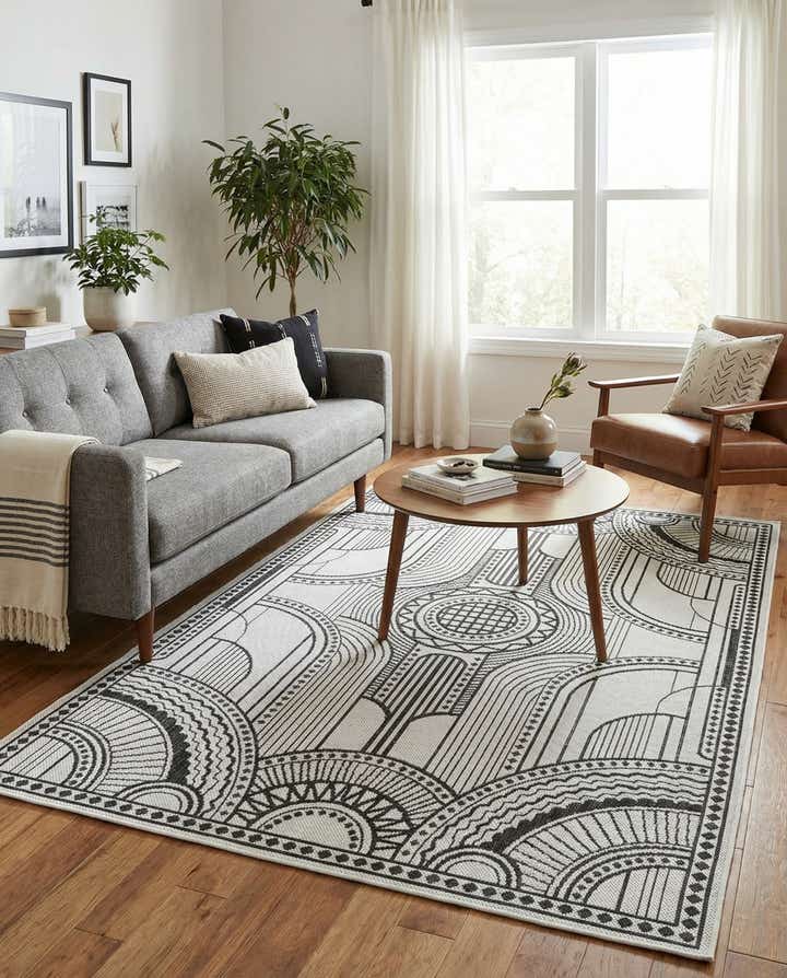 4' x 6' Easy-Clean Traditional Indoor / Outdoor Rug