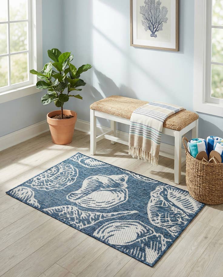 Detail image of 2' x 3' Easy-Clean Coastal Indoor / Outdoor Rug