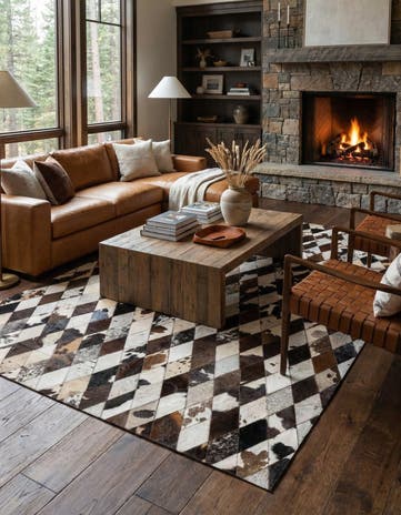4' 8 x 6' 9 Cowhide Stocks Rug