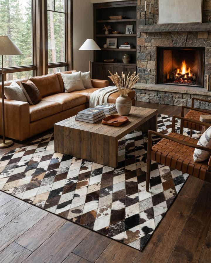 4' 8 x 6' 9 Cowhide Stocks Rug