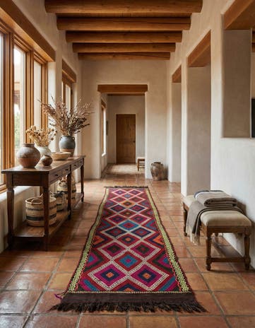 2' 5 x 11' 10 Hand Woven Kilim Fars Wool Runner Rug