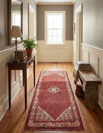 3' 6 x 9' 11 Hand Knotted Botemir Persian Wool Runner Rug