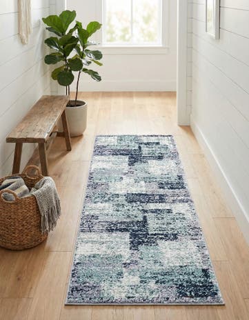 Blue and Gray Tucson Runner Rug