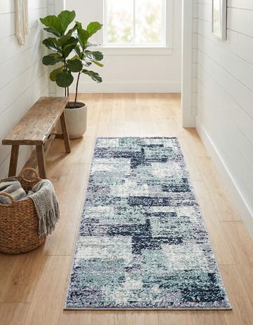 Blue and Gray Tucson Runner Rug