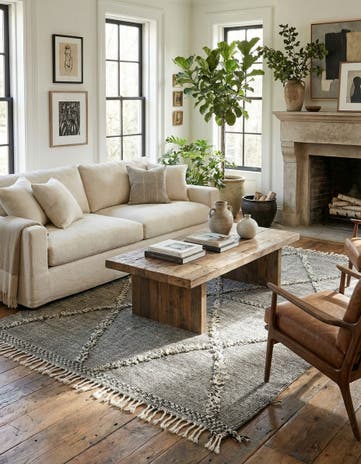 6' 4 x 10' 4 Hand Knotted Moroccan Wool Rug