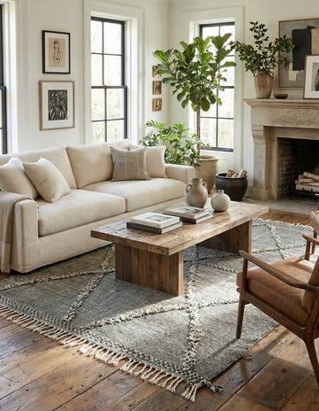 6' 4 x 10' 4 Hand Knotted Moroccan Wool Rug