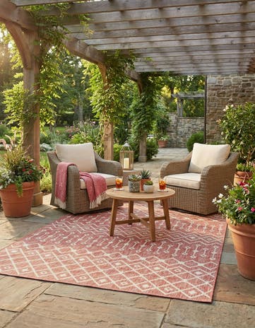 6' x 9' Easy-Clean Lattice Indoor / Outdoor Rug