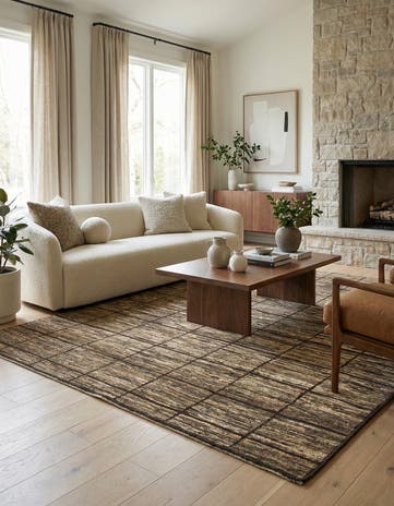 4' 8 x 6' 9 Hand Knotted Modern Ziegler Rug