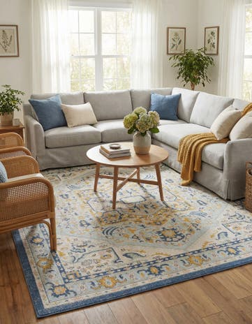 Sky blue Whitney Square Rug