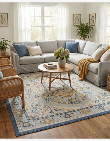 Sky blue Whitney Square Rug